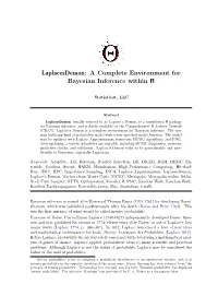 Laplacesdemon: a Complete Environment for Bayesian Inference Within R