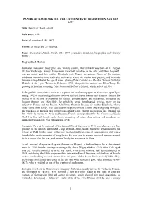 Papers of David Arkell (Ark): Collection Level
