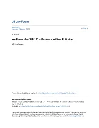 Professor William R. Greiner
