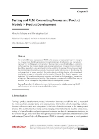Testing and PLM: Connecting Process and Product Models