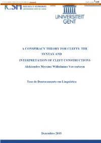 The Syntax and Interpretation of Cleft Constructions