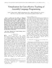 Virtualization for Cost-Effective Teaching of Assembly Language Programming