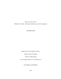 Weimar Contact Zones: Modernism, Workers' Movement Literature, and Urban Imaginaries Christoph Schaub Submitted in Partial