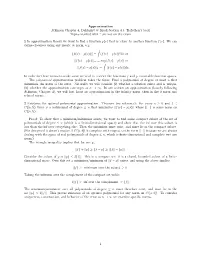 Approximation Atkinson Chapter 4, Dahlquist & Bjork Section 4.5