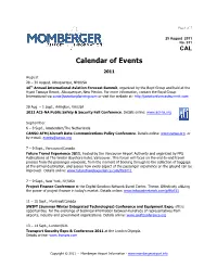 Calendar of Events