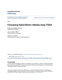 Forecasting Hybrid Electric Vehicles Using TFDEA