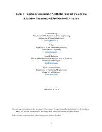 Form + Function: Optimizing Aesthetic Product Design Via Adaptive, Geometrized Preference Elicitation