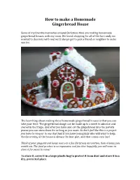 How to Make a Homemade Gingerbread House