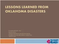 Lessons Learned from Oklahoma Disasters