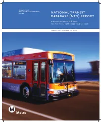 National Transit Database (Ntd) Report Directly Operated (Id# 9154) for the Fiscal Year Ended June 30, 2009