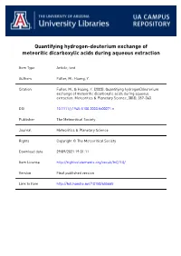 Quantifying Hydrogen-Deuterium Exchange of Meteoritic Dicarboxylic Acids During Aqueous Extraction