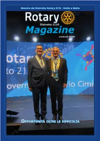 Scarica Il Rotary Magazine Di Luglio 2020 in Formato