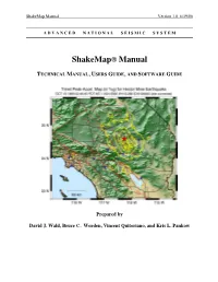 Shakemap® Manual