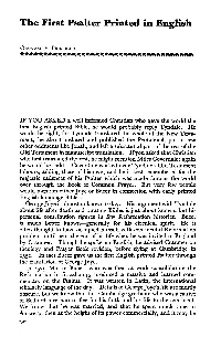 The First Psalter Printed in English