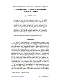 Translanguaging Practices of Multilingual Learners of German