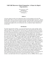 VHF/UHF/Microwave Radio Propagation: a Primer for Digital Experimenters