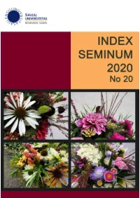 INDEX SEMINUM 2020 No 20