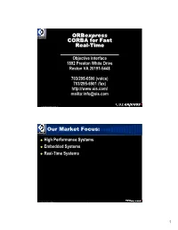 Orbexpress CORBA for Fast Real-Time
