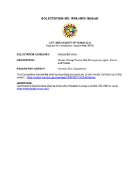 Solicitation No. Rfb-Hfd-1800041