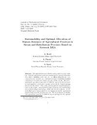 Sustainability and Optimal Allocation of Human Resource of Agricultural Practices in Sistan and Baluchestan Province Based on Network DEA