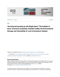 The Analysis of Socio–Economic Household, Potential Conflict, the Environmental Damage, and Vulnerability of Local Community to Disaster