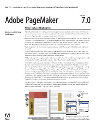 Adobe Pagemaker 7.0 New Feature Highlights