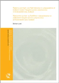 And Flight Behaviour in Subpopulations of Svalbard Reindeer Rangifer