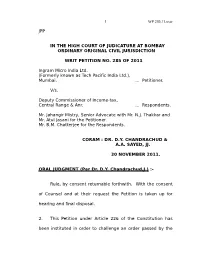 Jpp in the High Court of Judicature at Bombay