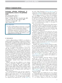 Leukocyte Adhesion Deficiency-I