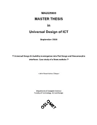 MASTER THESIS in Universal Design of ICT