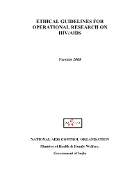 NACO Ethical Guidelines for Operational Research