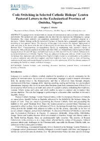 PDF Code Switching in Selected Catholic
