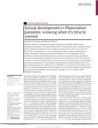 Sexual Development in Plasmodium Parasites: Knowing When It’S Time to Commit