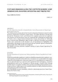 Some Observations on Koper/Capodistria and Trieste/Trst