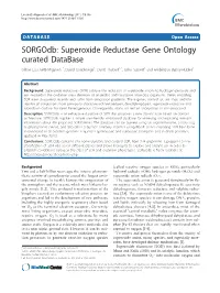 Sorgodb: Superoxide Reductase Gene Ontology Curated Database