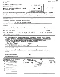 W Is D Determined Eligible for the National Register D See Continuation Sheet