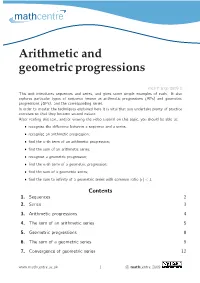 Arithmetic and Geometric Progressions
