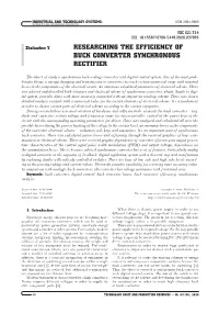 Researching the Efficiency of Buck Converter Synchronous Rectifier