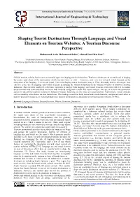 Shaping Tourist Destinations Through Language and Visual Elements on Tourism Websites: a Tourism Discourse Perspective