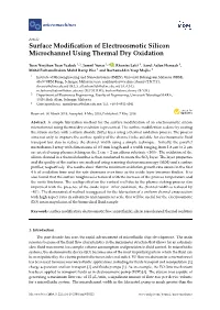 Surface Modification of Electroosmotic Silicon Microchannel Using