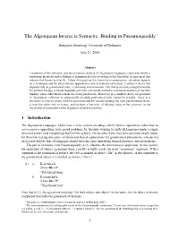 The Algonquian Inverse Is Syntactic: Binding in Passamaquoddy∗