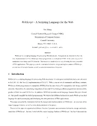 Webscript – a Scripting Language for the Web