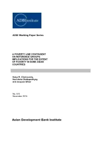 A Poverty Line Contingent on Reference Groups: Implications for the Extent of Poverty in Some Asian Countries