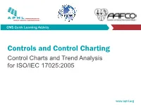 Control Charts and Trend Analysis for ISO/IEC 17025:2005