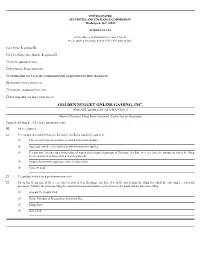 GOLDEN NUGGET ONLINE GAMING, INC. (Name of Registrant As Specified in Its Charter)