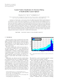 Launch Vehicle Classification for Decision-Making of Small