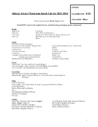 Peanut/Tree Nut FREE Items