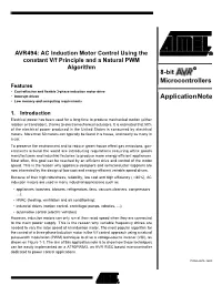 AC Induction Motor Control Using the Constant V/F Principle and a Natural
