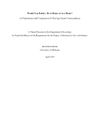 An Exploration and Comparison of Old-Age Social Connectedness