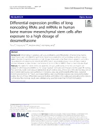 Differential Expression Profiles of Long Noncoding Rnas and Mrnas In